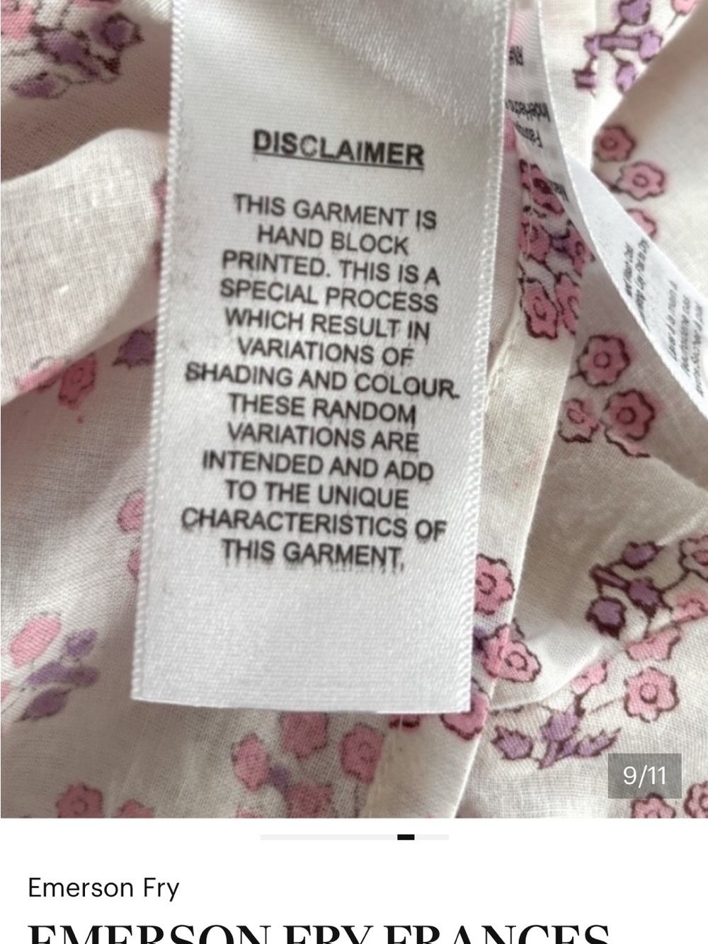 Emerson Fry Frances Blouse Bella Organic Size L - Picture 7 of 8